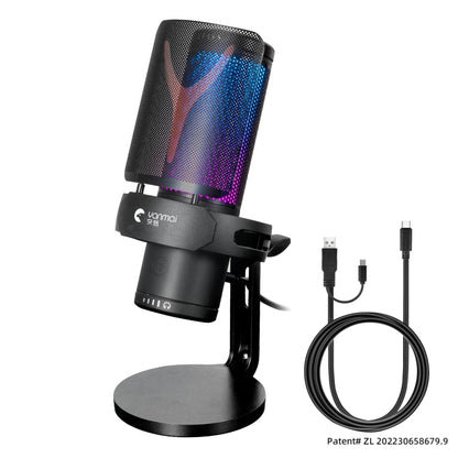 Yanmai GM7 USB Gaming Laptop Microphone with RGB Light - Microphone by Yanmai | Online Shopping South Africa | PMC Jewellery | Buy Now Pay Later Mobicred