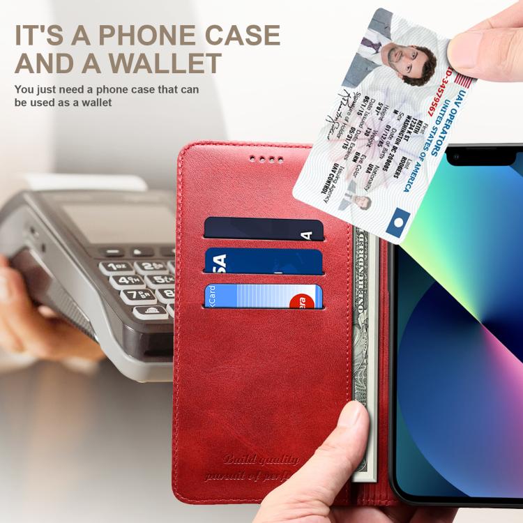 For Samsung Galaxy S25 5G Suteni Calf Texture Horizontal Flip Leather Phone Case(Red) - Galaxy S25 5G Cases by Suteni | Online Shopping South Africa | PMC TechLife | Buy Now Pay Later Mobicred