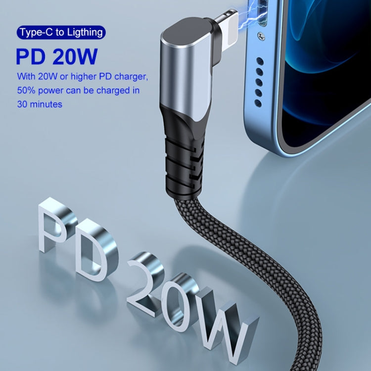 ENKAY Hat-Prince PD 20W Type-C to 8 Pin Dual Elbow Fast Charging Data Cable, Length:2m(Silver) - 2 in 1 Cable by ENKAY | Online Shopping South Africa | PMC Jewellery | Buy Now Pay Later Mobicred