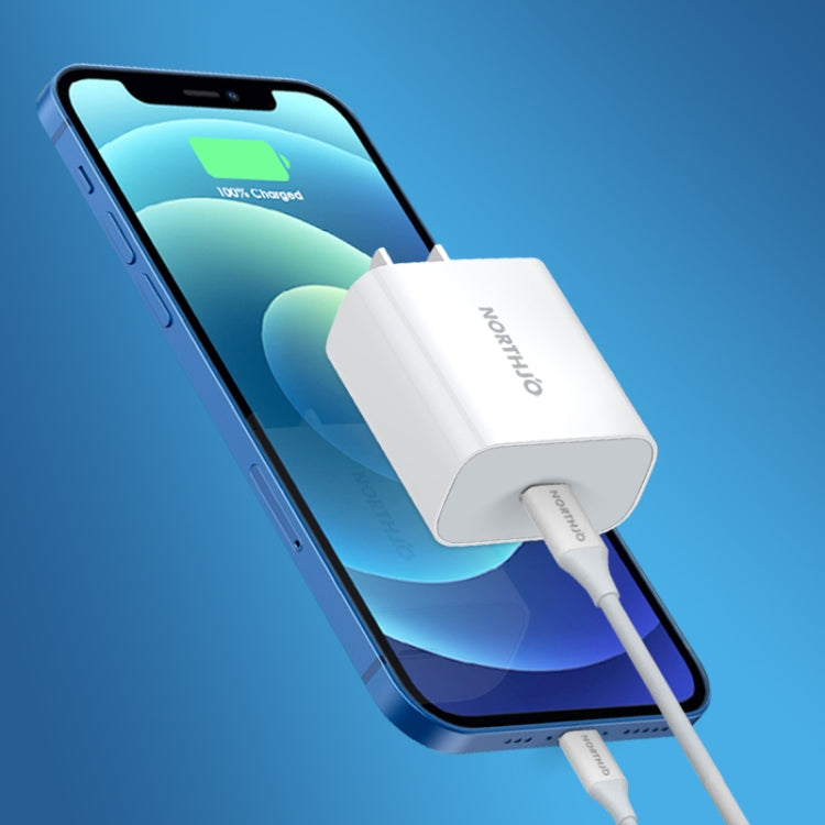 NORTHJO NOPD2000 PD 20W USB-C / Type-C Single Port Fast Wall Charger, Plug Type:US Plug(White) - USB Charger by NORTHJO | Online Shopping South Africa | PMC Jewellery | Buy Now Pay Later Mobicred