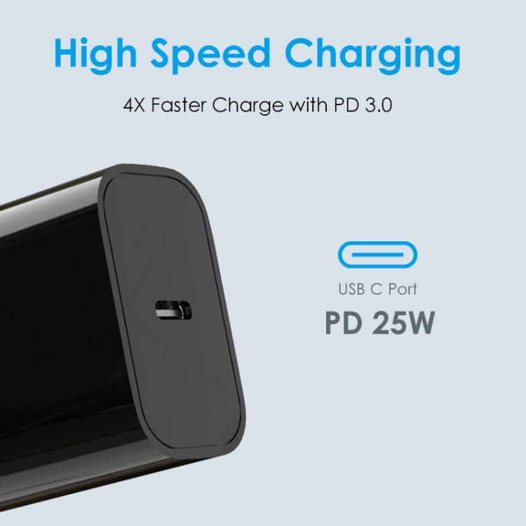 NORTHJO NOPD2501 PD 25W USB-C / Type-C Single Port Fast Charger, Plug Type:UK Plug(Black) - free shipping - PMC Jewellery - Order now!