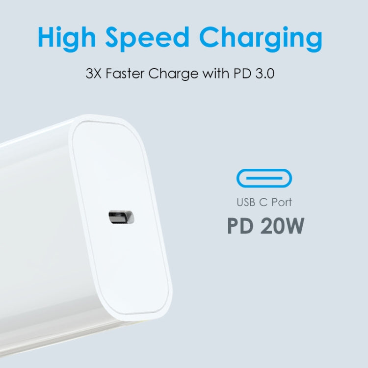 NORTHJO NOPD2001 PD 20W USB-C / Type-C Single Port Fast Charger, Plug Type:EU Plug(White) - USB Charger by NORTHJO | Online Shopping South Africa | PMC Jewellery | Buy Now Pay Later Mobicred