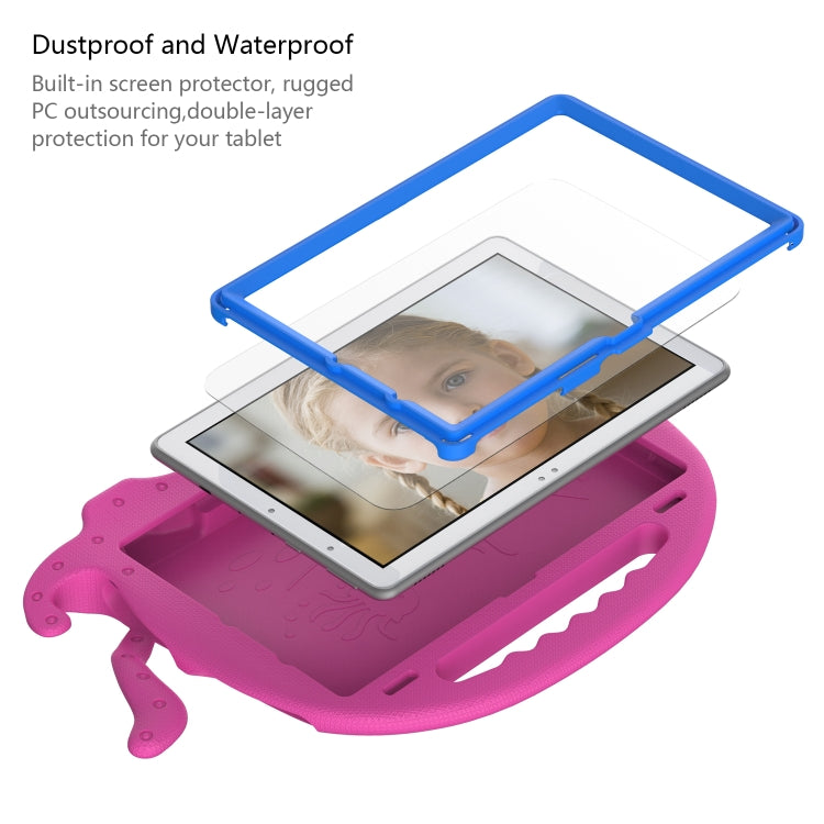 For Amazon Kindle Fire HD10 2021 Octopus Style EVA + PC Tablet Case with Strap(RoseRed) - Amazon by PMC TechLife | Online Shopping South Africa | PMC TechLife | Buy Now Pay Later Mobicred