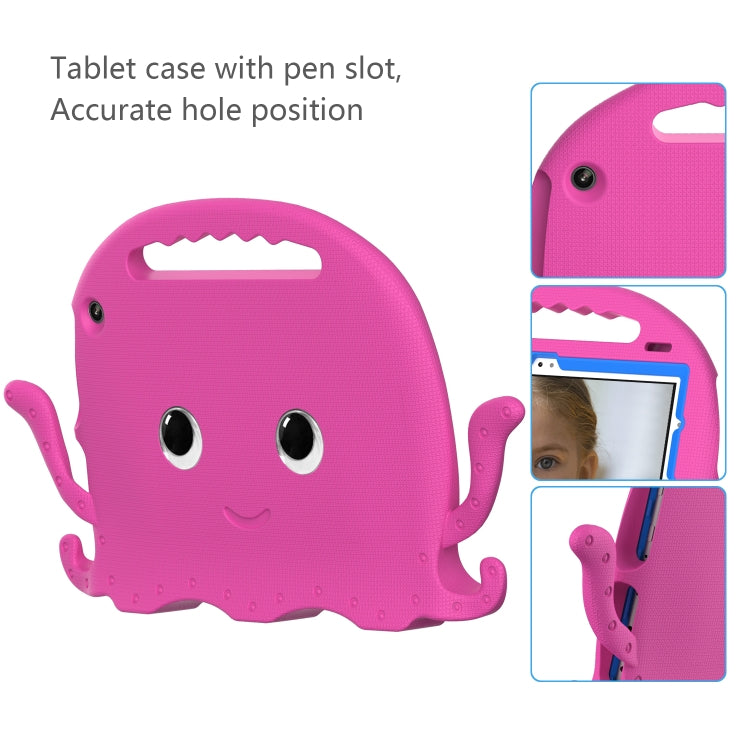 For Amazon Kindle Fire HD10 2021 Octopus Style EVA + PC Tablet Case with Strap(RoseRed) - Amazon by PMC TechLife | Online Shopping South Africa | PMC TechLife | Buy Now Pay Later Mobicred