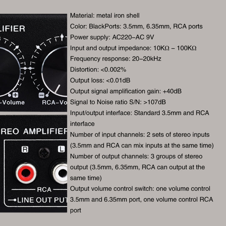 B022 Pre-Stereo Signal Amplifier Volume Booster Headphones Active Speaker Preamp Audio Amplifier -  by PMC TechLife | Online Shopping South Africa | PMC TechLife | Buy Now Pay Later Mobicred