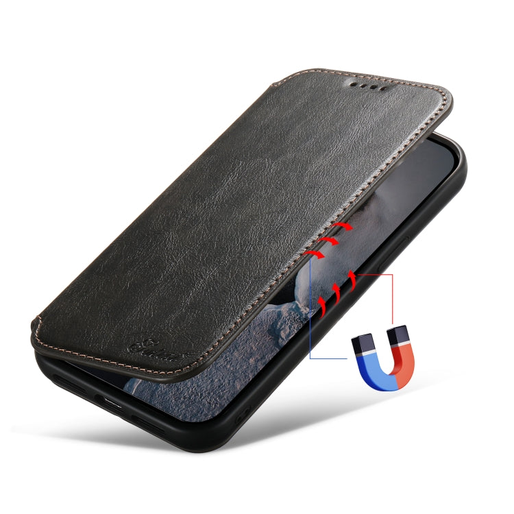 For iPhone 13 Pro Suteni J05 Leather Magnetic Magsafe Phone Case(Black) - iPhone 13 Pro Cases by Suteni | Online Shopping South Africa | PMC Jewellery | Buy Now Pay Later Mobicred