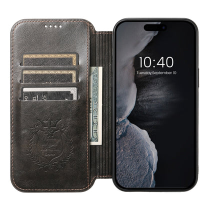 For iPhone 14 Pro Max Suteni J05 Leather Magnetic Magsafe Phone Case(Black) - iPhone 14 Pro Max Cases by Suteni | Online Shopping South Africa | PMC Jewellery