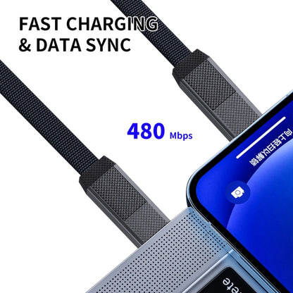 ENKAY ENK-CB134 4-in-1 60W USB-A / Type-C to 8 Pin / Type-C Nylon Braided Magnetic Fast Charging Data Cable, Cable Length:0.15m - Multifunction Cable by ENKAY | Online Shopping South Africa | PMC Jewellery | Buy Now Pay Later Mobicred