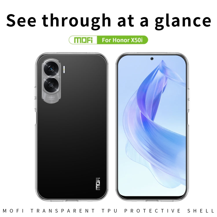 For Honor X50i MOFI Ming Series Transparent Ultra-thin TPU Phone Case - Honor Cases by MOFI | Online Shopping South Africa | PMC Jewellery