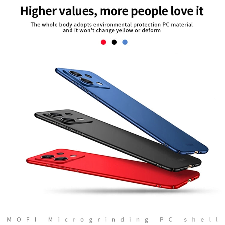 For Xiaomi?Redmi Note 13 5G MOFI Micro-Frosted PC Ultra-thin Hard Phone Case(Red) - Note 13 Cases by MOFI | Online Shopping South Africa | PMC Jewellery