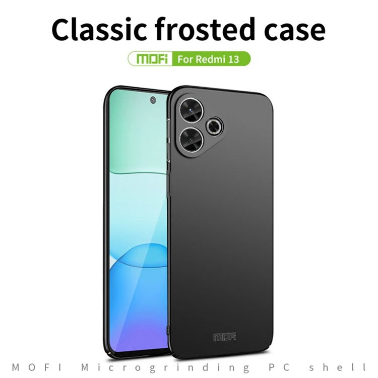 For Xiaomi Redmi 13 4G / 5G MOFI Micro-Frosted PC Ultra-thin Hard Phone Case(Black) - Redmi 13 Cases by MOFI | Online Shopping South Africa | PMC Jewellery | Buy Now Pay Later Mobicred