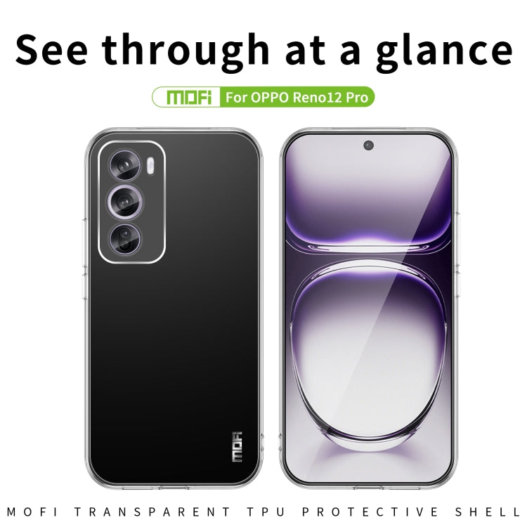 For OPPO Reno12 Pro Global MOFI Ming Series Transparent Ultra-thin TPU Phone Case(Transparent) - Reno12 Pro Cases by MOFI | Online Shopping South Africa | PMC Jewellery | Buy Now Pay Later Mobicred