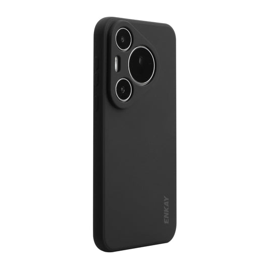 For Huawei Pura 70 ENKAY Hat-Prince Liquid Silicone Shockproof Protective Soft Case(Black) - Huawei Cases by ENKAY | Online Shopping South Africa | PMC Jewellery | Buy Now Pay Later Mobicred