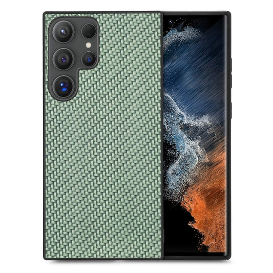 For Samsung Galaxy S25 Ultra 5G Carbon Fiber Texture Leather Back Cover Phone Case(Green) - Galaxy Phone Cases by PMC Jewellery | Online Shopping South Africa | PMC Jewellery | Buy Now Pay Later Mobicred