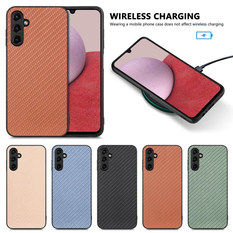 For Samsung Galaxy S25 5G Carbon Fiber Texture Leather Back Cover Phone Case(Brown) - Galaxy Phone Cases by PMC Jewellery | Online Shopping South Africa | PMC Jewellery | Buy Now Pay Later Mobicred