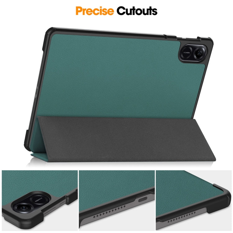 For Honor Pad Pad X8 Pro / X9 11.5 ENKAY Tri-fold Custer Texture Leather Smart Tablet Case(Black) - Honor Cases by ENKAY | Online Shopping South Africa | PMC Jewellery | Buy Now Pay Later Mobicred