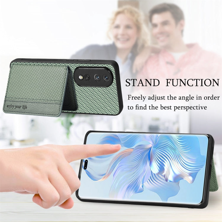 For Honor Magic6 Pro Carbon Fiber Magnetic Card Bag Phone Case(Black) - Honor Cases by PMC Jewellery | Online Shopping South Africa | PMC Jewellery | Buy Now Pay Later Mobicred