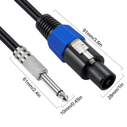 JUNSUNMAY Speakon Male to 6.35mm Male Audio Speaker Adapter Cable with Snap Lock, Length:6FT - Microphone Audio Cable & Connector by JUNSUNMAY | Online Shopping South Africa | PMC Jewellery | Buy Now Pay Later Mobicred