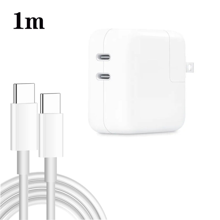 35W PD3.0 USB-C / Type-C Dual Port Charger with 1m Type-C to Type-C Data Cable, US Plug - USB Charger by PMC Jewellery | Online Shopping South Africa | PMC Jewellery | Buy Now Pay Later Mobicred