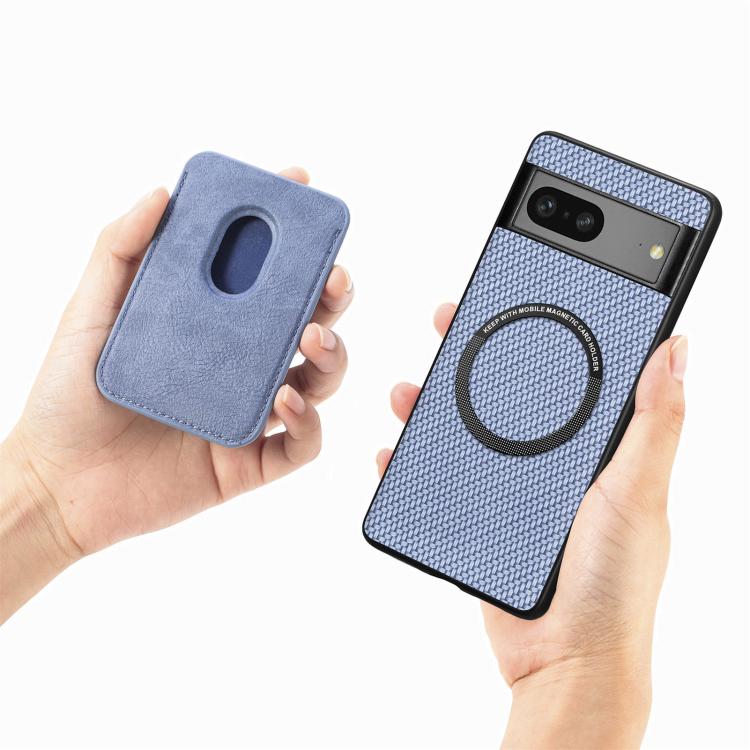 For Google Pixel 7 Pro Carbon Fiber Leather Card Magsafe Phone Case(Brown) - free shipping - PMC TechLife - Order now!