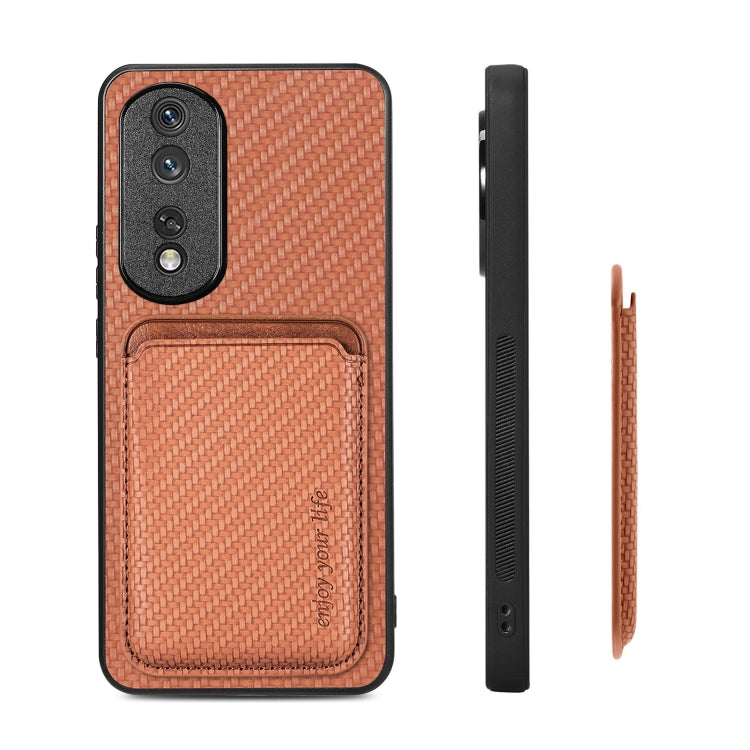 For Honor 80 Pro Carbon Fiber Leather Card Magsafe Phone Case(Brown) - free shipping - PMC TechLife - Order now!