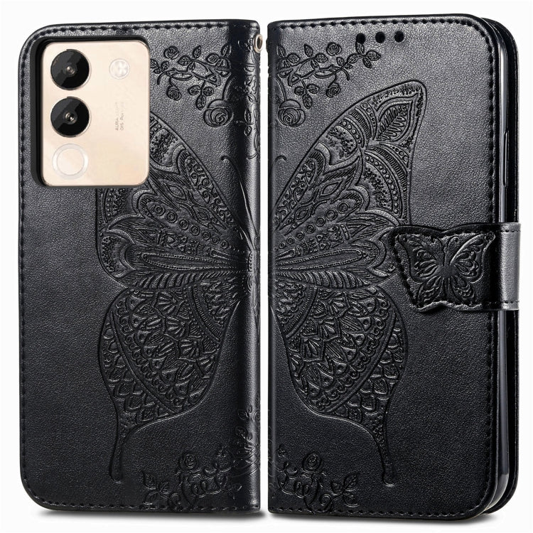 For vivo X100 Pro Butterfly Love Flower Embossed Leather Phone Case(Black) - vivo Cases by imak | Online Shopping South Africa | PMC Jewellery | Buy Now Pay Later Mobicred