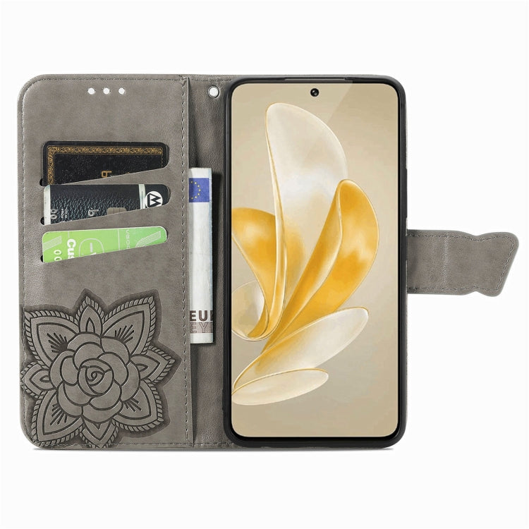 For vivo X100 Butterfly Love Flower Embossed Leather Phone Case(Gray) - X100 Cases by imak | Online Shopping South Africa | PMC Jewellery | Buy Now Pay Later Mobicred