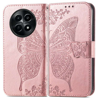 For Realme 12 Butterfly Love Flower Embossed Leather Phone Case(Rose Gold) - Realme Cases by PMC Jewellery | Online Shopping South Africa | PMC Jewellery | Buy Now Pay Later Mobicred