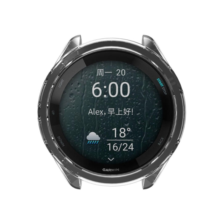 For Garmin Forerunner 265 ENKAY Hat-Prince Transparent TPU Frame Drop Protection Case(Purple) - Watch Cases by ENKAY | Online Shopping South Africa | PMC TechLife | Buy Now Pay Later Mobicred