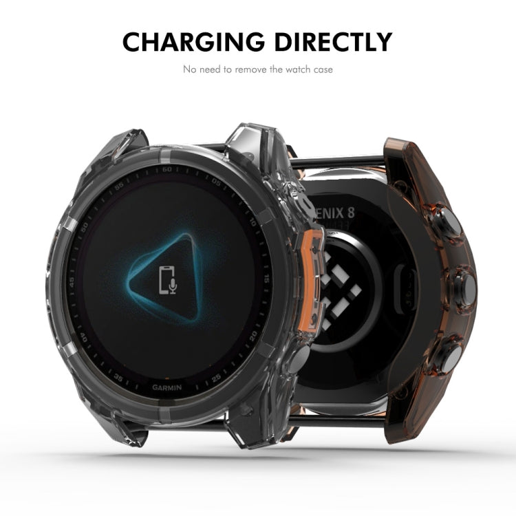 For Garmin Fenix 8 AMOLED 43mm ENKAY Hat-Prince Transparent TPU Frame Drop Protection Case(Grey) - free shipping - PMc TechLife - Order now!