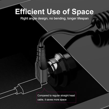 ENKAY Type-C to Type-C / 8 Pin 3A Elbow Expansion Spring Coiled Fast Chrging Data Cable, Length: 1.5m - 2 in 1 Cable by ENKAY | Online Shopping South Africa | PMC Jewellery | Buy Now Pay Later Mobicred