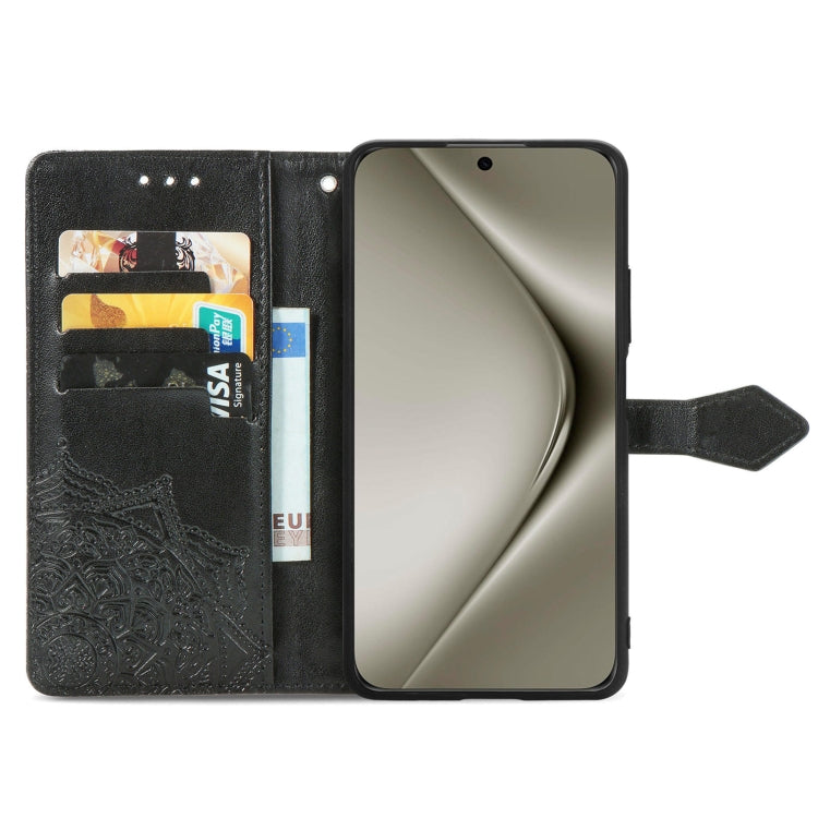 For Huawei Pura 70 Mandala Flower Embossed Leather Phone Case(Black) - Huawei Cases by PMC Jewellery | Online Shopping South Africa | PMC Jewellery | Buy Now Pay Later Mobicred