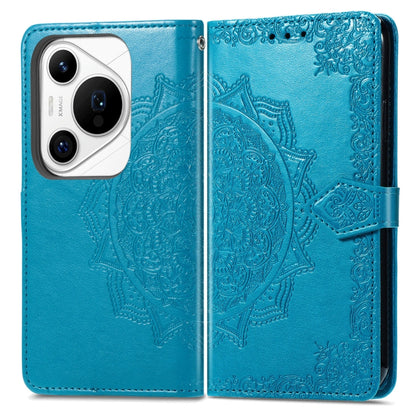 For Huawei Pura 70 Ultra Mandala Flower Embossed Leather Phone Case(Blue) - Huawei Cases by PMC Jewellery | Online Shopping South Africa | PMC Jewellery | Buy Now Pay Later Mobicred