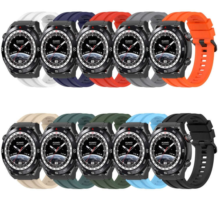 For Huawei Watch Ultimate Long & Short Sports Solid Color Silicone Watch Band Set(Olive Green) - Watch Bands by PMC TechLife | Online Shopping South Africa | PMC TechLife
