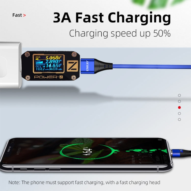 ENKAY 3A USB to 8 Pin Magnetic Fast Charging Data Cable with LED Light, Length:1m(Red) - Charging Cable & Head by ENKAY | Online Shopping South Africa | PMC Jewellery | Buy Now Pay Later Mobicred