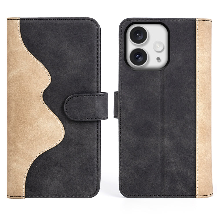 For iPhone 16 Pro Stitching Horizontal Flip Leather Phone Case(Black) - iPhone 16 Pro Cases by PMC Jewellery | Online Shopping South Africa | PMC Jewellery | Buy Now Pay Later Mobicred