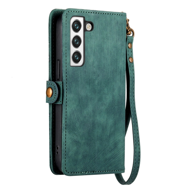 For Samsung Galaxy S20 FE Geometric Zipper Wallet Side Buckle Leather Phone Case(Green) - free shipping - PMC TechLife - Order now!
