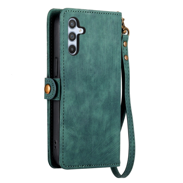 For Samsung Galaxy A41 Geometric Zipper Wallet Side Buckle Leather Phone Case(Green) - free shipping - PMC TechLife - Order now!