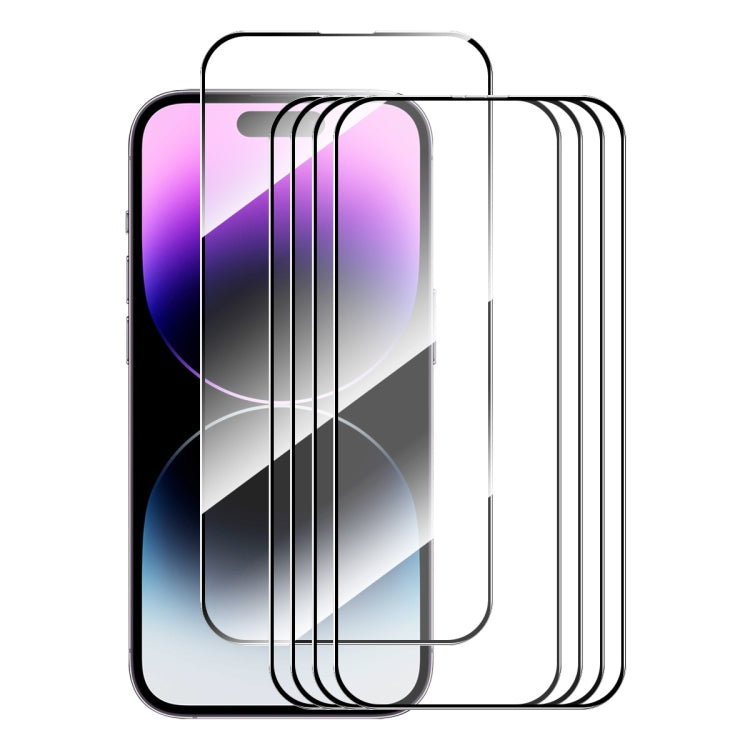 For iPhone 16 5pcs ENKAY Full Glue High Aluminum-silicon Tempered Glass Film - iPhone 16 Tempered Glass by ENKAY | Online Shopping South Africa | PMC Jewellery | Buy Now Pay Later Mobicred