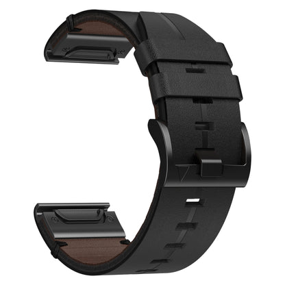 For Garmin Instinct 22mm Leather Textured Watch Band(Black) - Watch Bands by PMC Jewellery | Online Shopping South Africa | PMC Jewellery