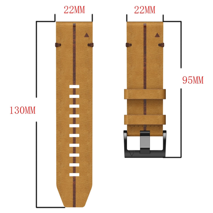 For Garmin Fenix 7 Pro 47mm Leather Textured 22mm Watch Band(Brown) - free shipping - PMC TechLife - Order now!