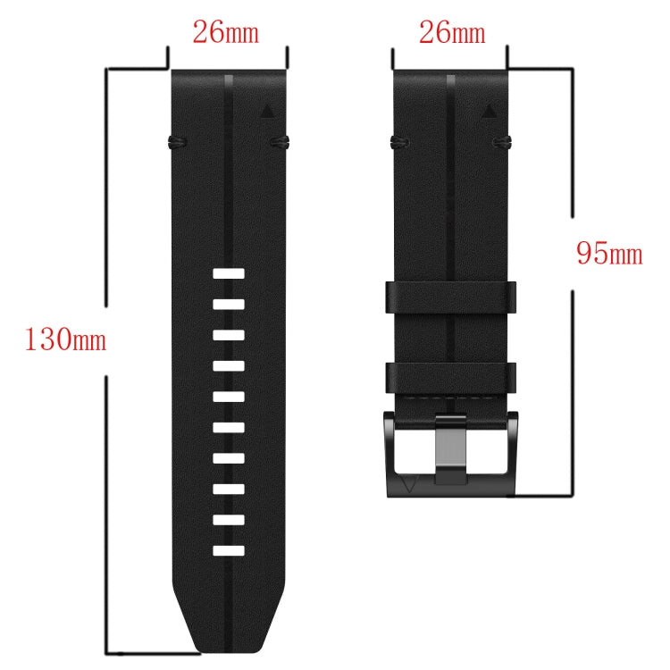 For Garmin Fenix 6X Sapphire Leather Textured 26mm Watch Band(Black) - free shipping - PMC TechLife - Order now!