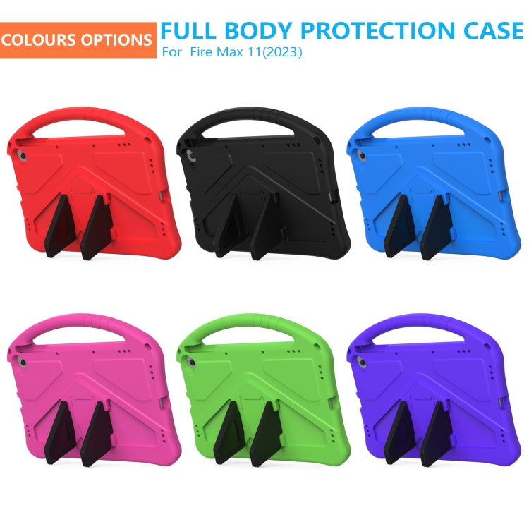 For Amazon Fire Max 11 2023 EVA Shockproof Tablet Case with Holder(Green) - Amazon by PMC TechLife | Online Shopping South Africa | PMC TechLife | Buy Now Pay Later Mobicred