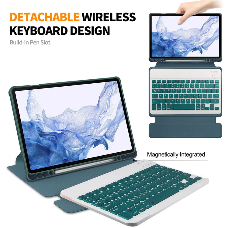 For Samsung Galaxy Tab S9 ENKAY 360 Degree Rotation Leather TPU Smart Case with Wireless Keyboard(Dark Blue) - free shipping - PMC Jewellery - Order now!