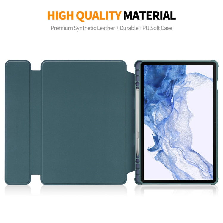 For Samsung Galaxy Tab S9 ENKAY 360 Degree Rotation Leather TPU Smart Case with Wireless Keyboard(Dark Blue) - free shipping - PMC Jewellery - Order now!