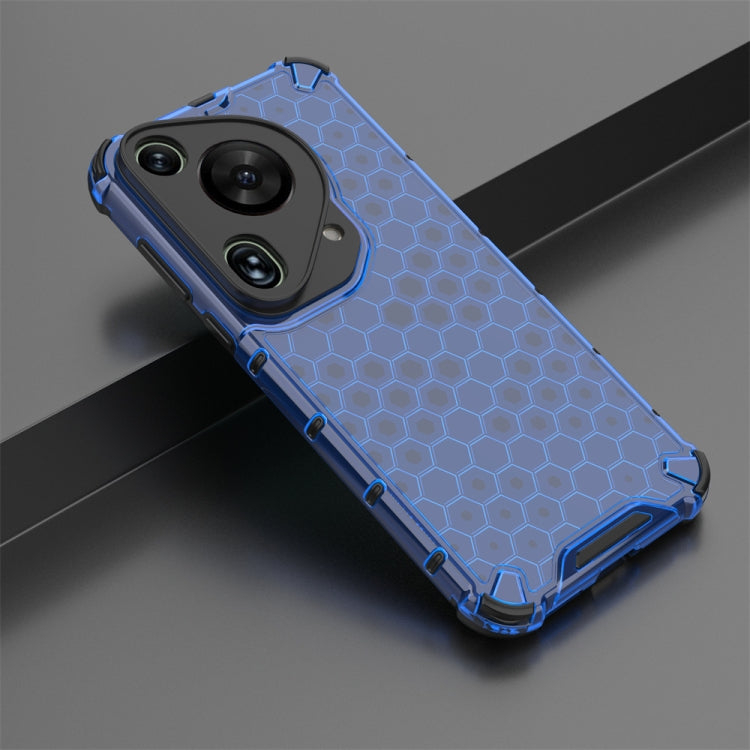 For Huawei Pura 70 Ultra Shockproof Honeycomb Phone Case(Blue) - Huawei Cases by PMC Jewellery | Online Shopping South Africa | PMC Jewellery | Buy Now Pay Later Mobicred