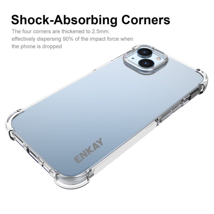 For iPhone 15 Plus ENKAY Hat-Prince Transparent TPU Shockproof Phone Case - iPhone 15 Plus Cases by ENKAY | Online Shopping South Africa | PMC Jewellery | Buy Now Pay Later Mobicred