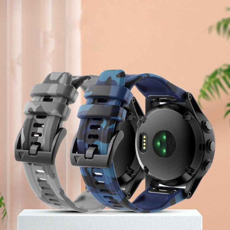 For Garmin Forerunner 965 22mm Camouflage Silicone Watch Band(Camouflage Red) - Watch Bands by PMC TechLife | Online Shopping South Africa | PMC TechLife
