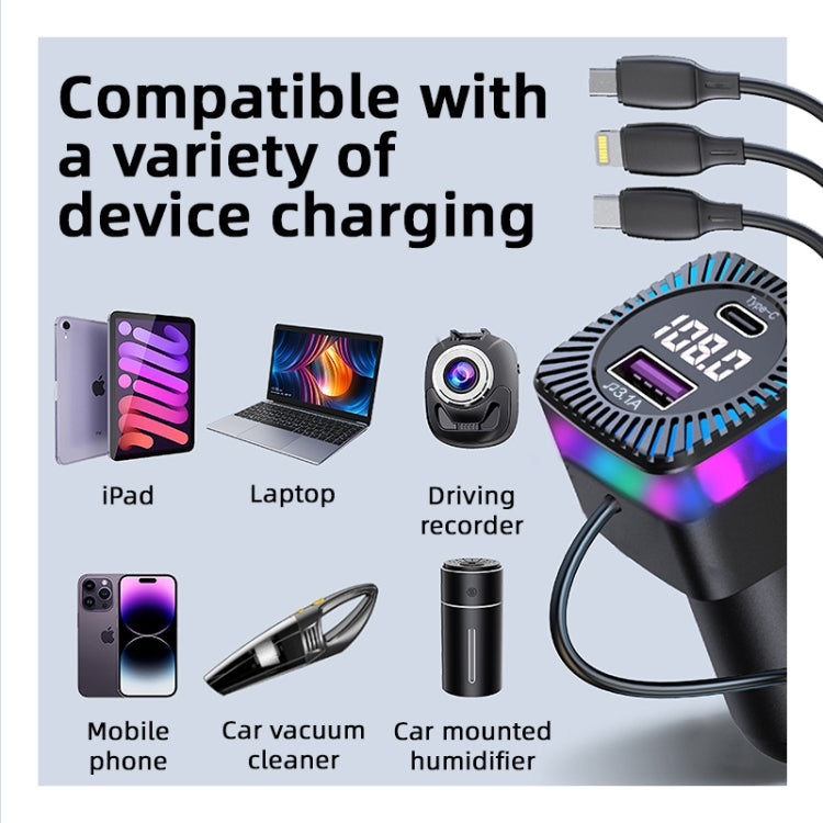 CS5 Car 3 in 1 Bluetooth 5.3 MP3 Player FM Transmitter Charger with Cable - Car Charger by PMC TechLife | Online Shopping South Africa | PMC TechLife | Buy Now Pay Later Mobicred