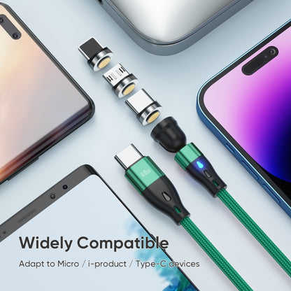 ENKAY PD60W Type-C to Type-C / 8 Pin / Micro USB Magnetic 540 Degrees Rotating Fast Charging Cable, Length:1m(Green) - Charging Cable & Head by ENKAY | Online Shopping South Africa | PMC Jewellery | Buy Now Pay Later Mobicred